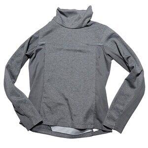 Decathlon Kalenji Shirt Mens Medium Gray Long Sleeve Turtleneck Running Thermal